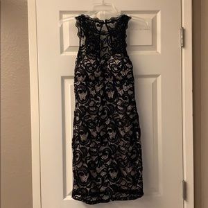 Black lace dress with sequins